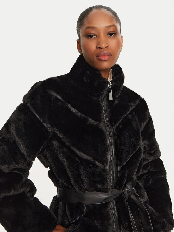 LOLA CASADEMUNT LOLA CASADEMUNT Futro LF2401014 Czarny Regular Fit