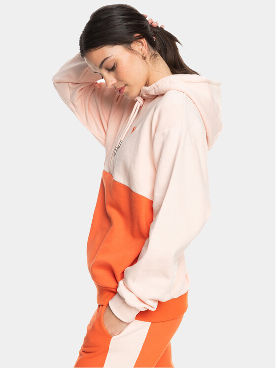 Roxy Roxy Bluza Ess Nrj Cbk Hoo Otlr ERJFT04673 Écru Regular Fit