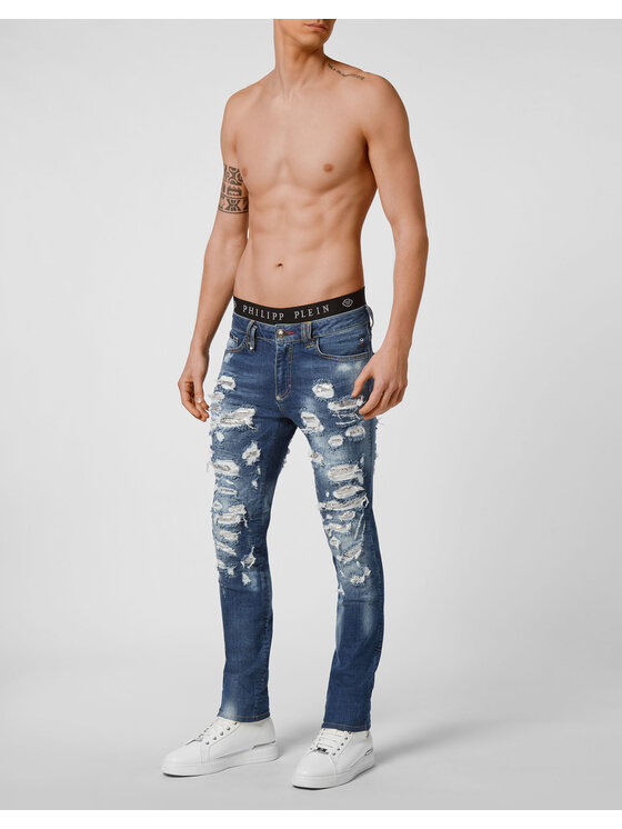 PHILIPP PLEIN PHILIPP PLEIN Džínsy 3297 Modrá Slim Fit