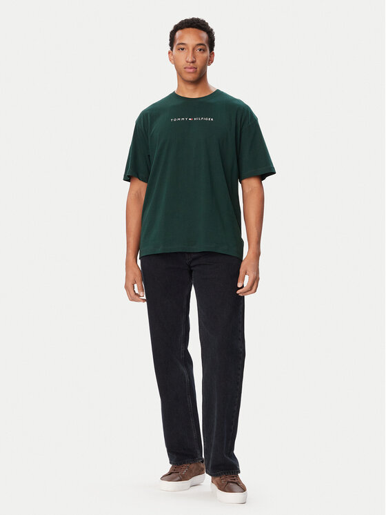 Tommy Hilfiger Tommy Hilfiger T-krekls UM0UM03685 Tumši zaļa Regular Fit