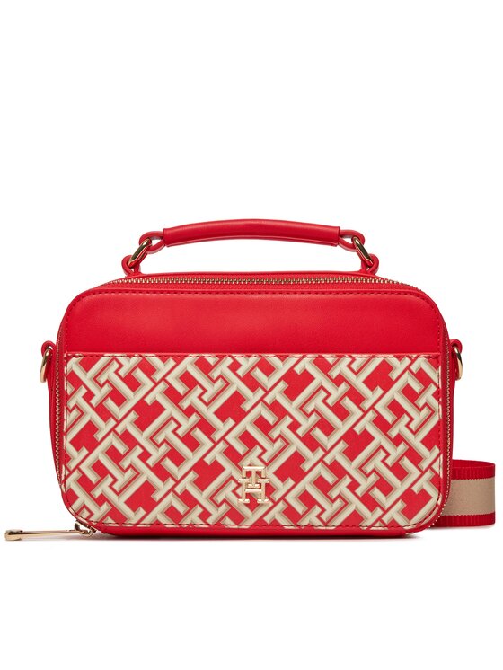 Tommy Hilfiger Tommy Hilfiger Ročna torba Iconic Tommy Camera Bag Mono AW0AW16083 Rdeča