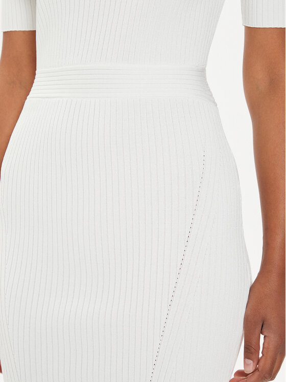 Guess Guess Sukienka dzianinowa W4YK16 Z37K0 Biały Slim Fit