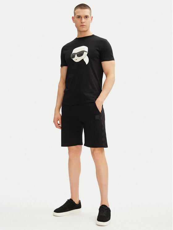 KARL LAGERFELD KARL LAGERFELD Szorty sportowe 705071 552951 Czarny Regular Fit
