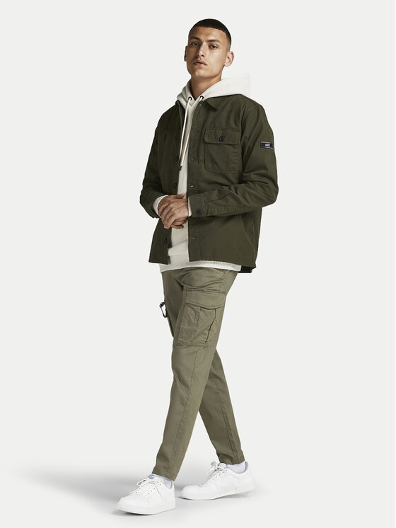 Jack & Jones Jack & Jones Medžiaginės kelnės Stace 12194246 Žalia Tapered Fit