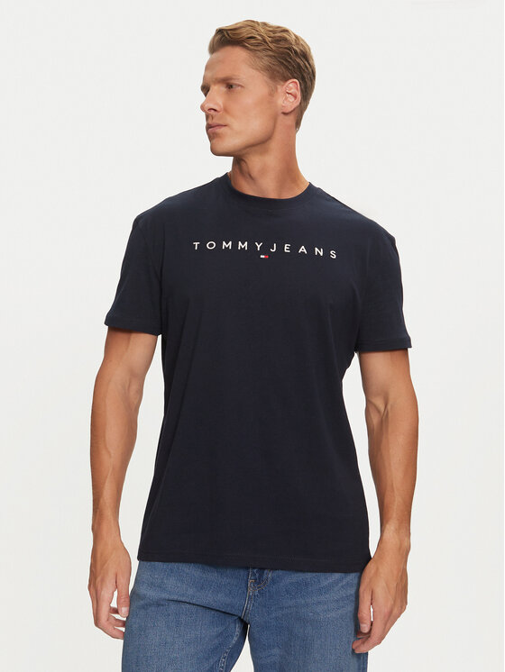 Tommy Jeans Tommy Jeans Tricou Linear Logo DM0DM20744 Bleumarin Regular Fit