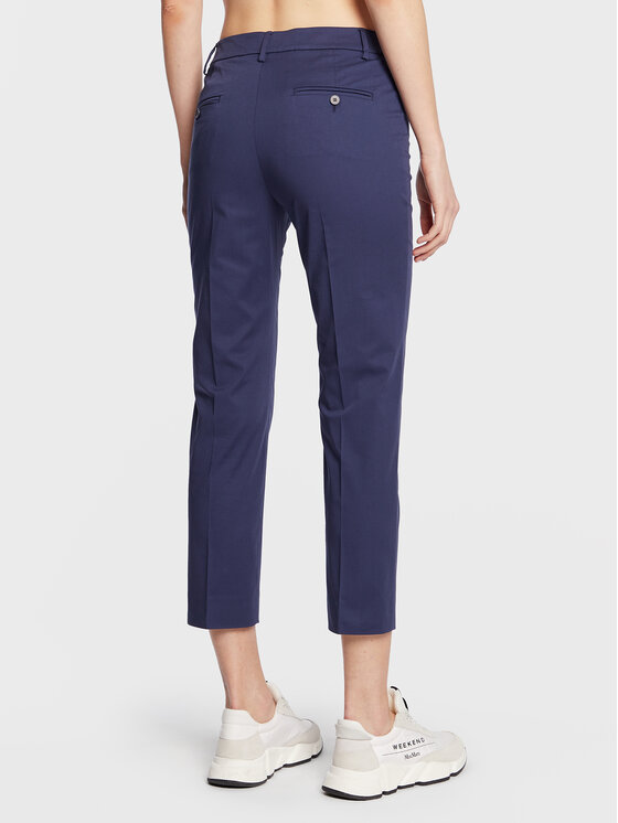 Weekend Max Mara Weekend Max Mara Pantaloni di tessuto Cecco 2351310631 Blu scuro Slim Fit
