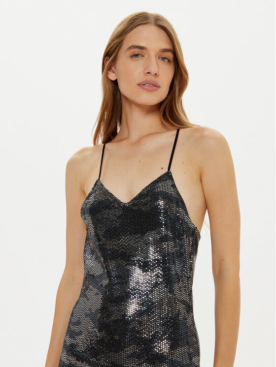Noisy May Noisy May Kokteiļkleita Shimmer 27032000 Melns Slim Fit