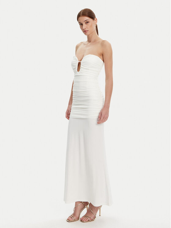 BARDOT BARDOT Sukienka wieczorowa 59692DB1 Biały Slim Fit