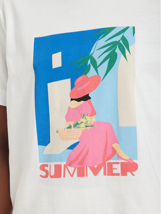 Vero Moda Vero Moda T-shirt Salli Mette 10344804 Bianco Regular Fit