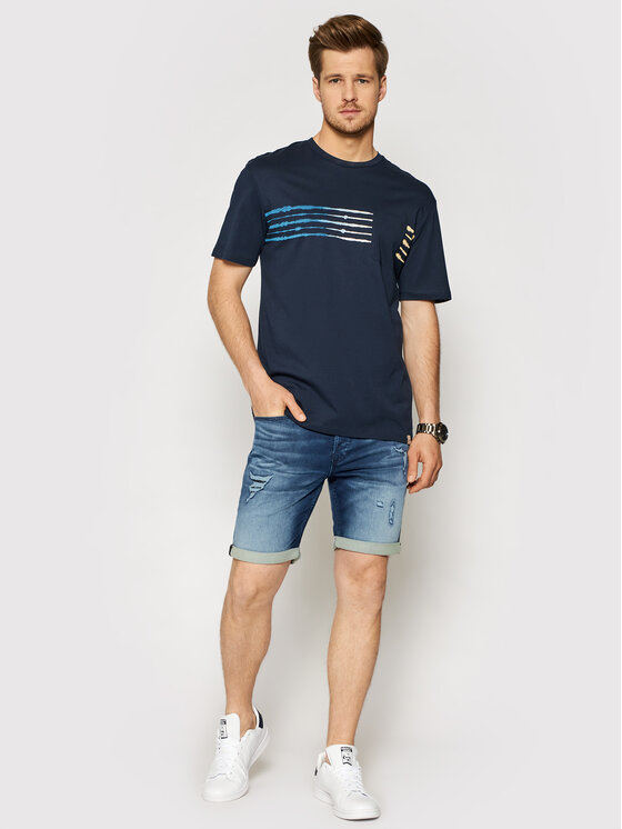 T-shirt Shibori 12189045 Blu scuro Relaxed Fit
