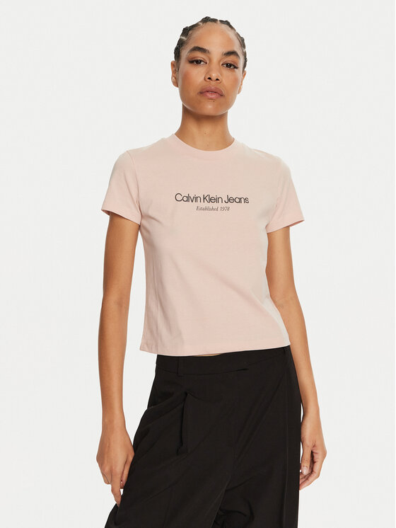 Calvin Klein Jeans Calvin Klein Jeans Тишърт J20J224914 Розов Regular Fit