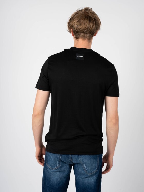 Les Hommes Les Hommes T-Shirt LS234335-469U | Back Lable Μαύρο Regular Fit