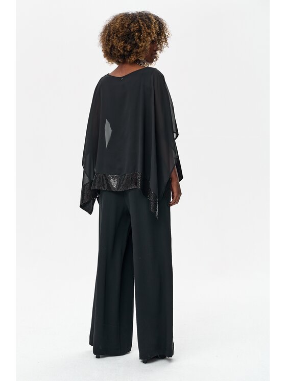 blue shadow blue shadow Spodnie damskie Lise Czarny Regular Fit