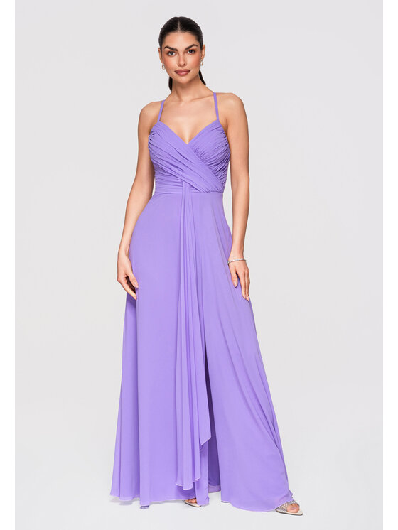Ombre Ombre Sukienka wieczorowa LA-OM-DLR310 Fioletowy Regular Fit