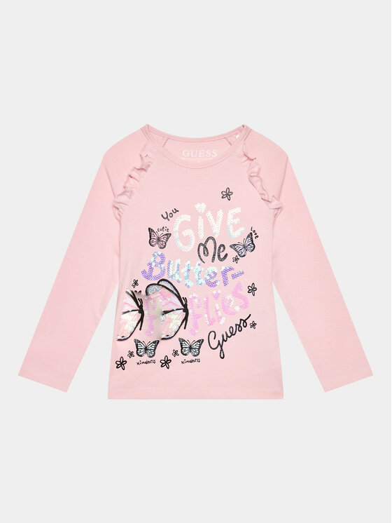 Guess Guess Bluse K3BI12 J1314 Rosa Regular Fit