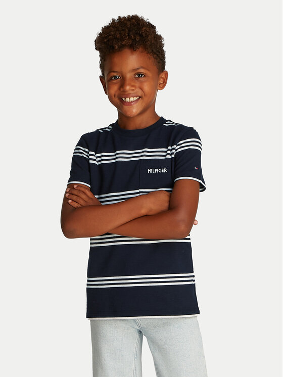 Chłopięcy T-Shirt Tommy Hilfiger, Rozmiar 14Y, Granatowy, KB0KB09534
