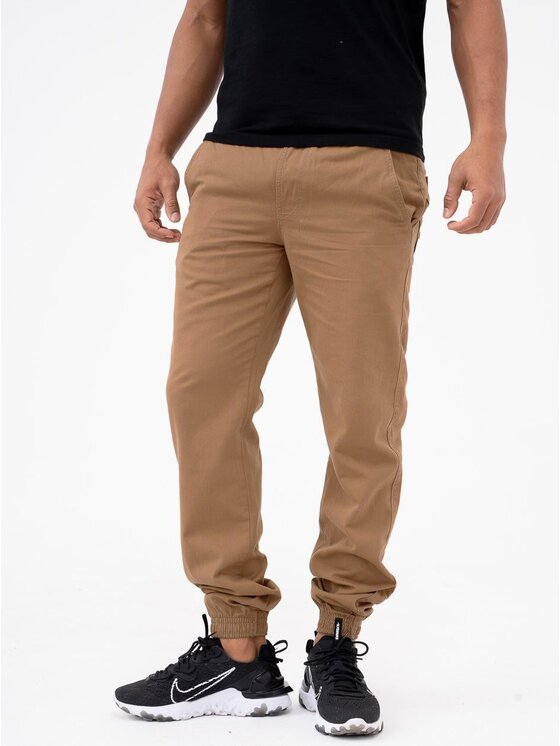 Jigga Wear Jigga Wear Joggery Na co dzień wygodne dzoger regulowane 90945 Brązowy Regular Fit