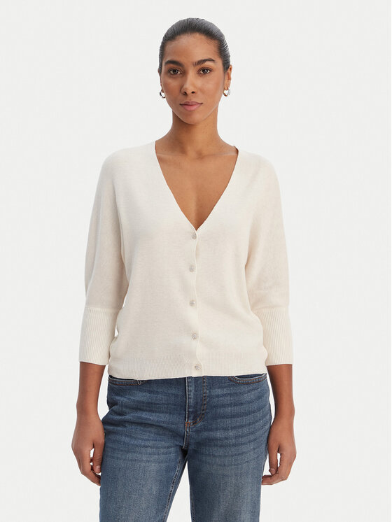 Morgan Morgan Pletena jopica 251-MBATSI Écru Slim Fit