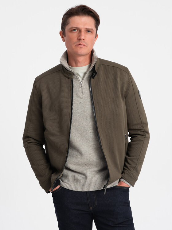 Ombre Ombre Bunda pro přechodné období OM-JANP-0138 Zelená Regular Fit
