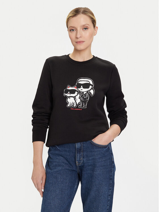 KARL LAGERFELD KARL LAGERFELD Mikina A4W20045 Černá Regular Fit