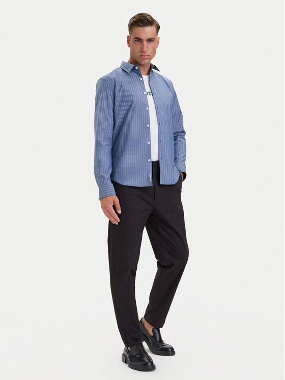 Calvin Klein Calvin Klein Chino nohavice LV04LH610G Čierna Tapered Fit