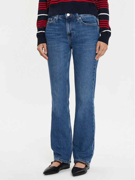 Tommy Jeans Blugi Maddie DW0DW19271 Albastru Straight Fit