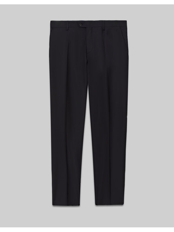 Borgio Borgio Spodnie garniturowe rosolini_02_g Granatowy Slim Fit