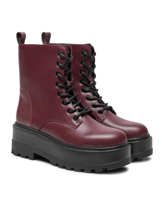 Calvin Klein Jeans Calvin Klein Jeans Pohodni čevlji Flatform YW0YW01535 Bordo rdeča