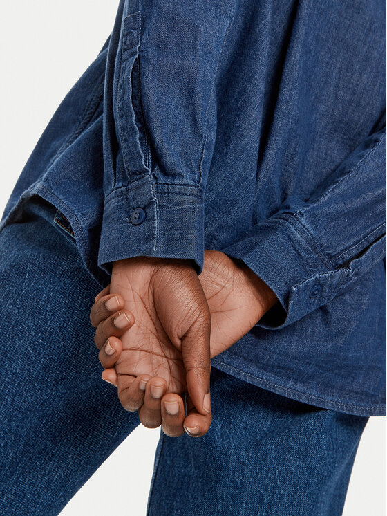 United Colors Of Benetton United Colors Of Benetton Τζιν πουκάμισο 5FV6DQ096 Μπλε Regular Fit