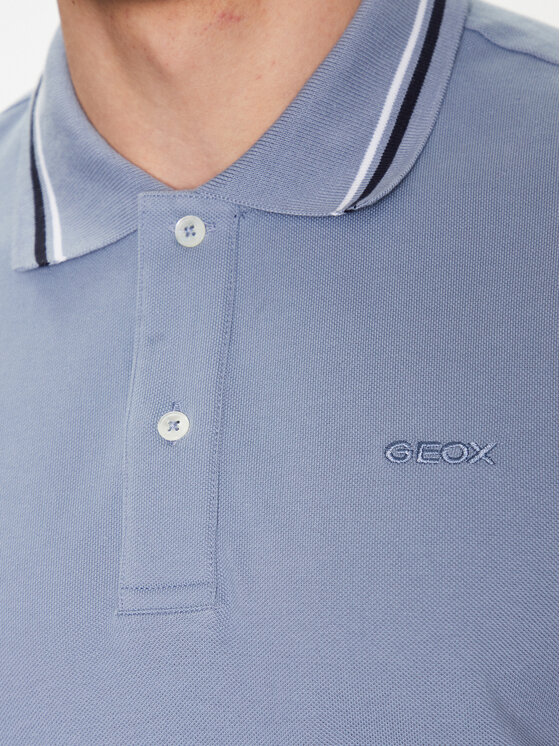Geox Geox Тениска с яка и копчета Piquet M3510A-T2649 F4580 Син Regular Fit