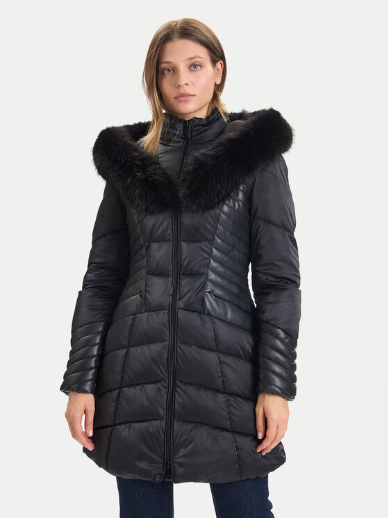 Guess Guess Žieminis paltas New Oxana W4BL61 WGLZ0 Juoda Regular Fit
