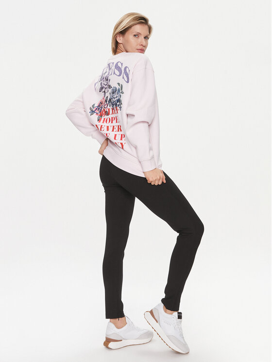 Guess Guess Суитшърт Destiny W4RQ10 K9Z21 Розов Regular Fit