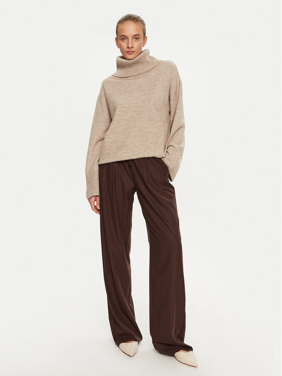 Marella Marella Pantaloni di tessuto Afona 2423136015 Marrone Wide Leg