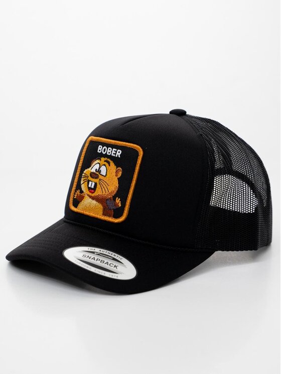 MyStars MyStars Czapka z daszkiem Czapka Z Daszkiem Trucker Czarna z Bobrem MyStars Bóbr uni Czarny