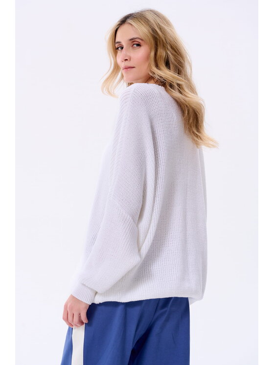 blue shadow blue shadow Sweter Lyna Écru Regular Fit