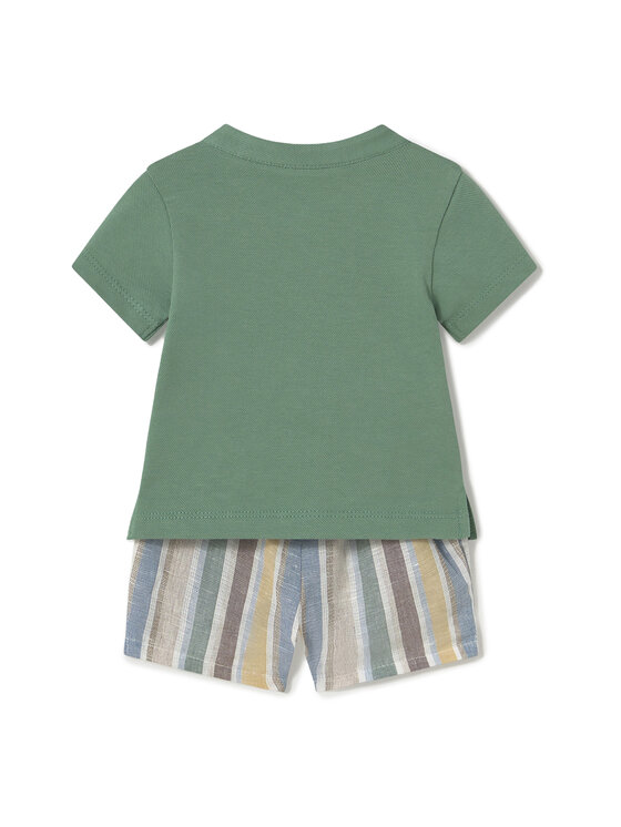 Mayoral Mayoral Set polo și pantaloni scurți 1217 Verde Regular Fit