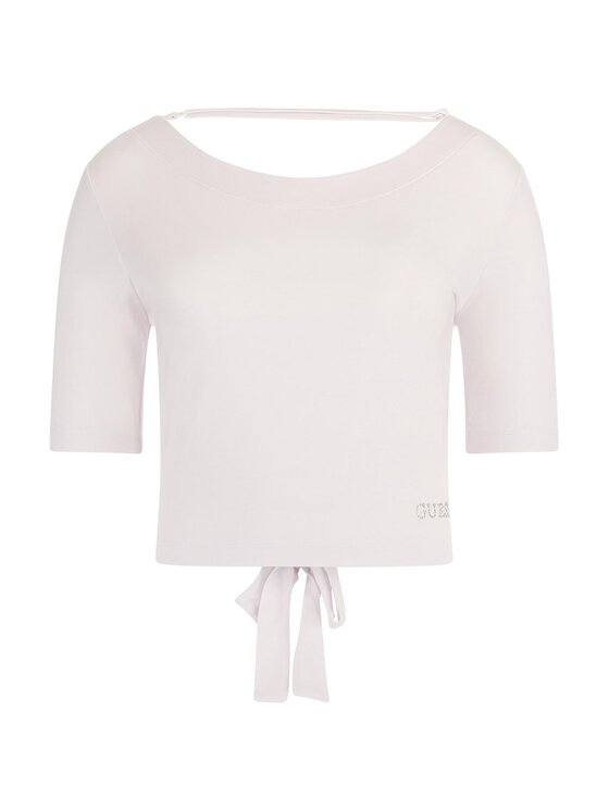 Guess Guess Bluse W3GI28 K68D2 Weiß Boxy Fit