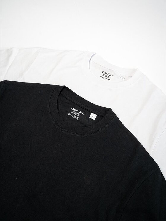 Urban City Urban City Komplet t-shirtów Zestaw 2 T-Shirtów Oversize Męskich Czarny / Biały Urban City No Logo L Czarny Oversize