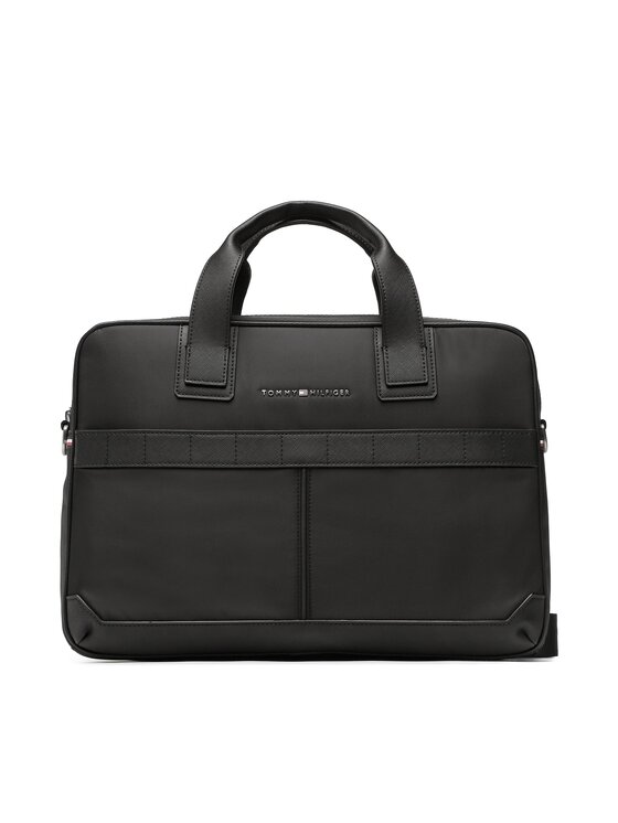 Tommy Hilfiger Tommy Hilfiger Чанта за лаптоп Th Elevanted Nylon Computer Bag AM0AM10940 Черен