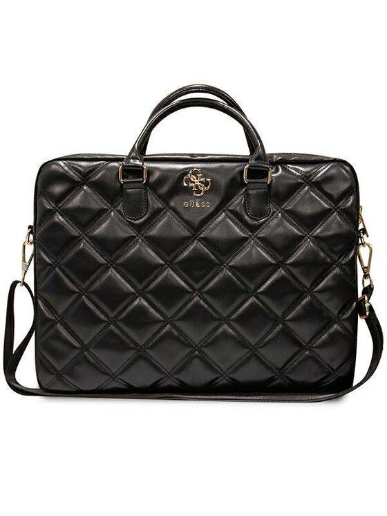 Torba na laptopa Guess, Czarna, Quilted 4G