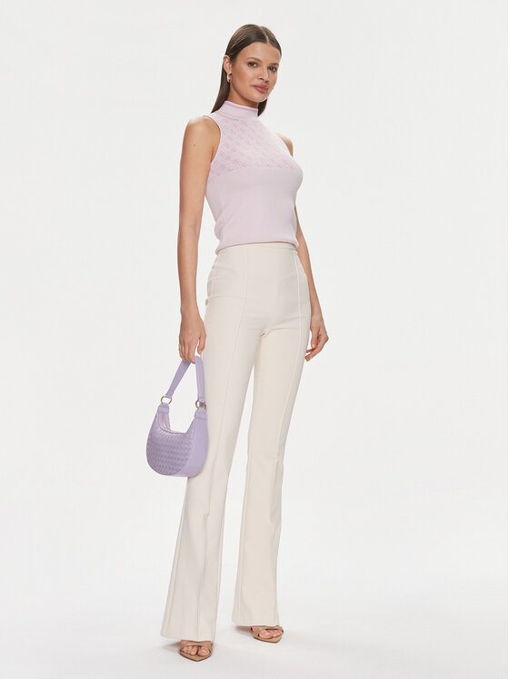 Guess Guess Μπλουζάκι Lise W3YR26 Z37K0 Ροζ Slim Fit