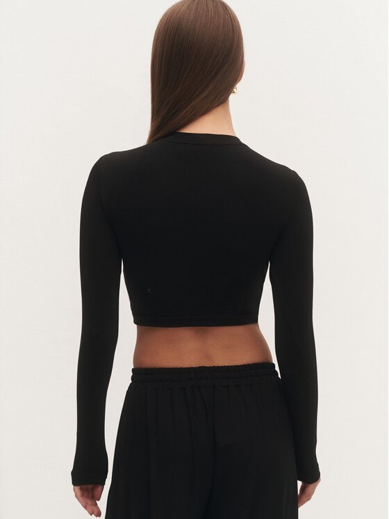 Le Collet Le Collet Top DILI Czarny Slim Fit