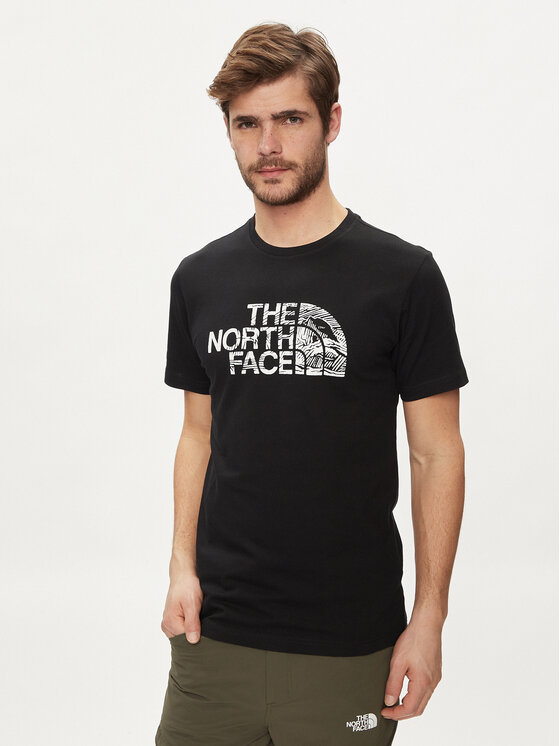 The North Face Tričko Woodcut Dome NF0A87NX Čierna Regular Fit