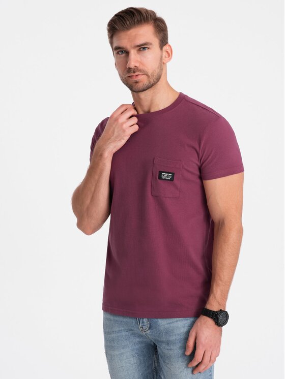 Ombre Ombre T-Shirt OM-TSCT-0109 Bordó Classic Fit