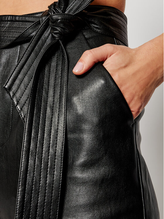 Morgan Morgan Pantaloni in similpelle 211-POPSY Nero Regular Fit