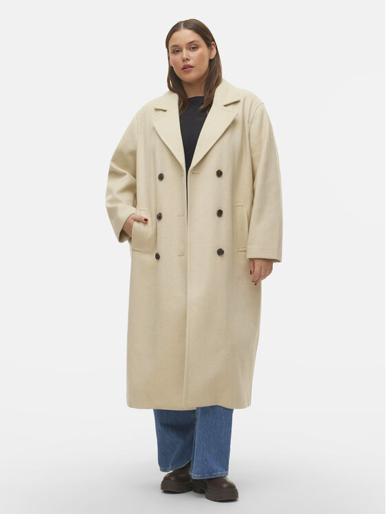 Vero Moda Curve Vero Moda Curve Παλτό μεταβατικό 10297180 Εκρού Regular Fit
