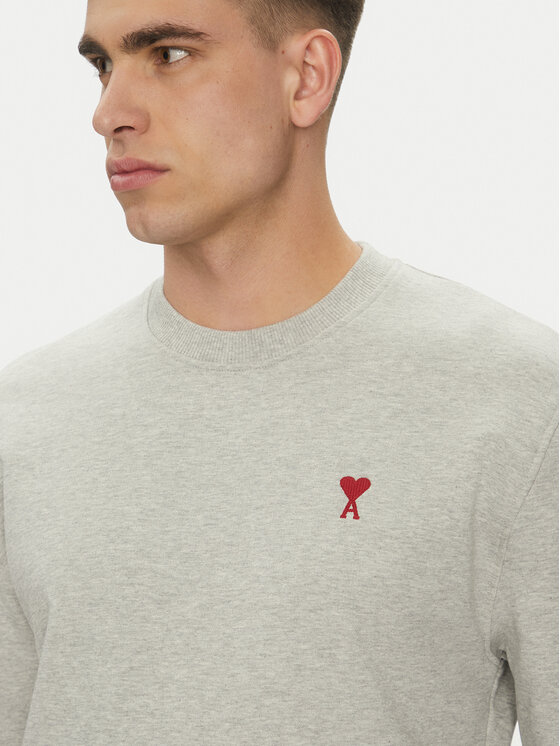 AMI PARIS AMI PARIS Bluză BFUSW035.730 Gri Regular Fit