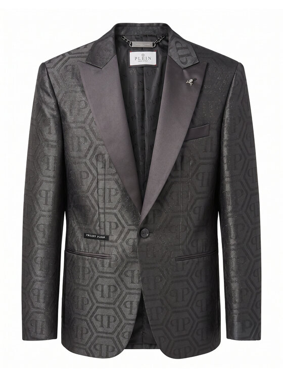 PHILIPP PLEIN PHILIPP PLEIN Marynarka 31560 Czarny Regular Fit