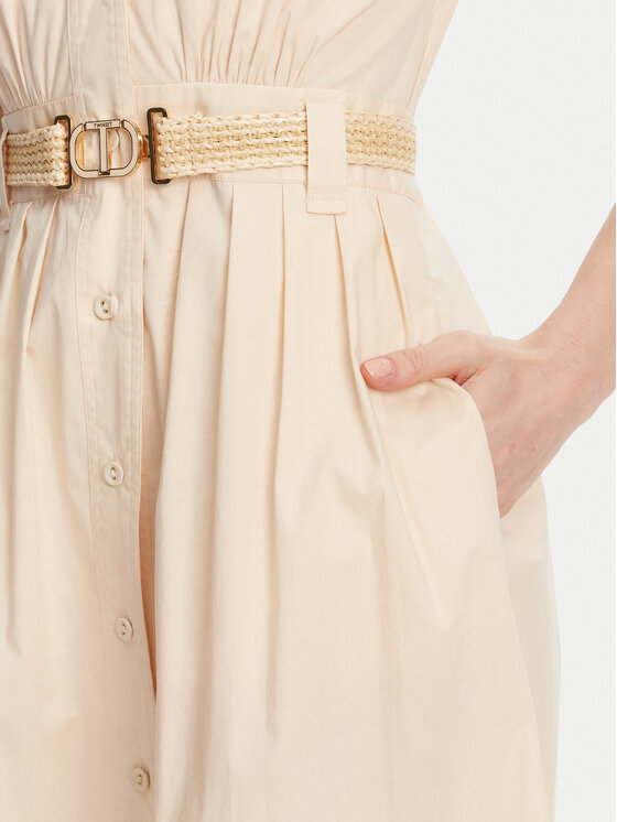 TWINSET TWINSET Košilové šaty 251TT2102 Růžová Loose Fit