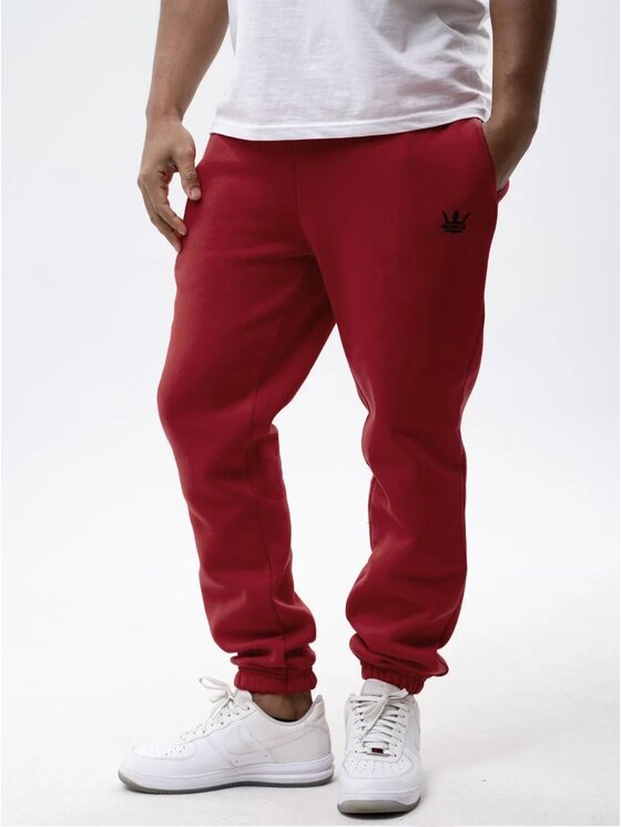 Jigga Wear Jigga Wear Spodnie dresowe Spodnie Dresowe Męskie Bordowe Jigga Wear Black Crown L Bordowy Regular Fit